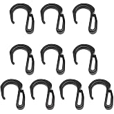 Alamic Plastic S Hook Clips Elastic Rope Bungee Cord Hooks, 10 Pack | For Suitcase Roof Truck Net Cargo Mesh Net, Bike Garage and General Outdoor Equipment