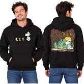 Peanuts Snoopy Mens Graphic Hoodie Unisex Soft Fleece Pullover Sweatshirt | Vibrant Snoopy Graphics, Soft Fleece Fabric, Kangaroo Pocket, Drawstring Hood, Ribbed Cuffs