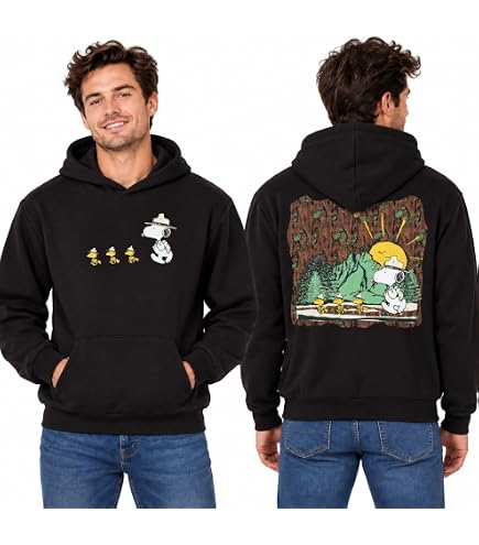 Amazon.com: Snoopy & Woodstock Riding Bike Zip Hoodie : Clothing