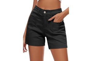 Rasutina Women Stretchy Jean Shorts High Waisted Denim Shorts for Women Chino Cargo Shorts Women's Summer Jorts