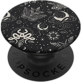 Mystical Witchcore Celestial Night Moth & Snake Pattern PopSockets Adhesive PopGrip