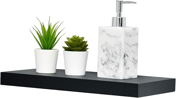 Amazon Com Welland Simons Floating Wall Shelf Ledge Shelves 18 Inch Black Home Kitchen