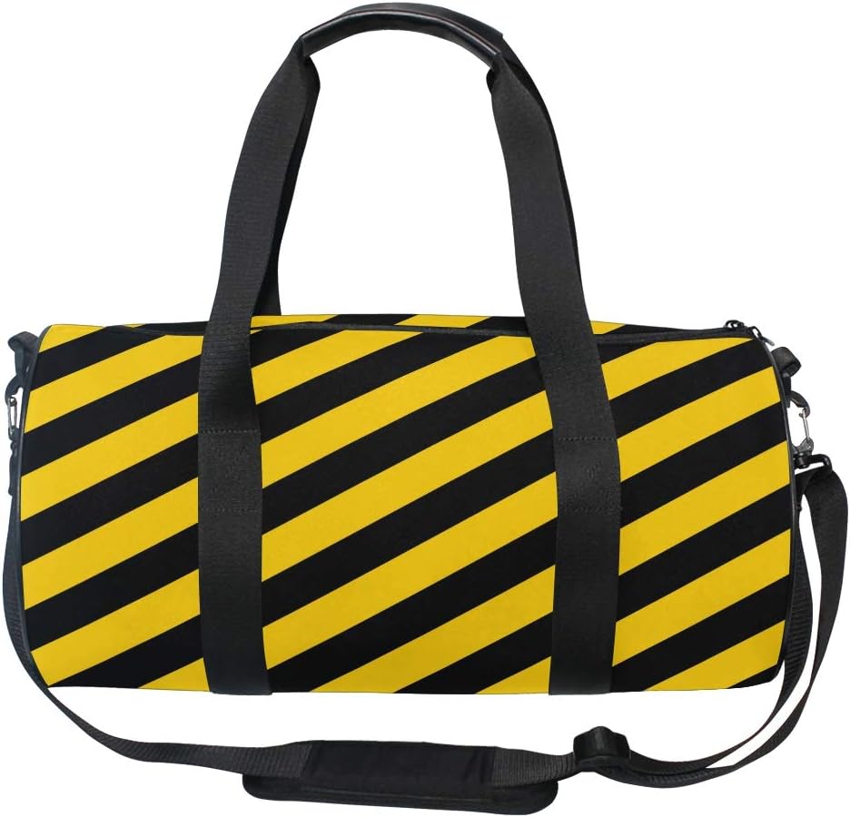 Reusable Tote Bags Warning Striped Rectangular Yellow Black Yoga Gym Totes Handbag Travel Duffel Bags Shoulder Crossbody Fitness Sport Girl Men Women Outdoor Shoulder Bag
