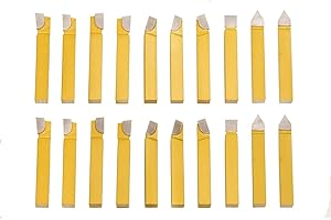COLIBROX 20pc 1/2" Carbide Tip Tipped Cutter Tool Bit Cutting Set for Metal Lathe Tooling