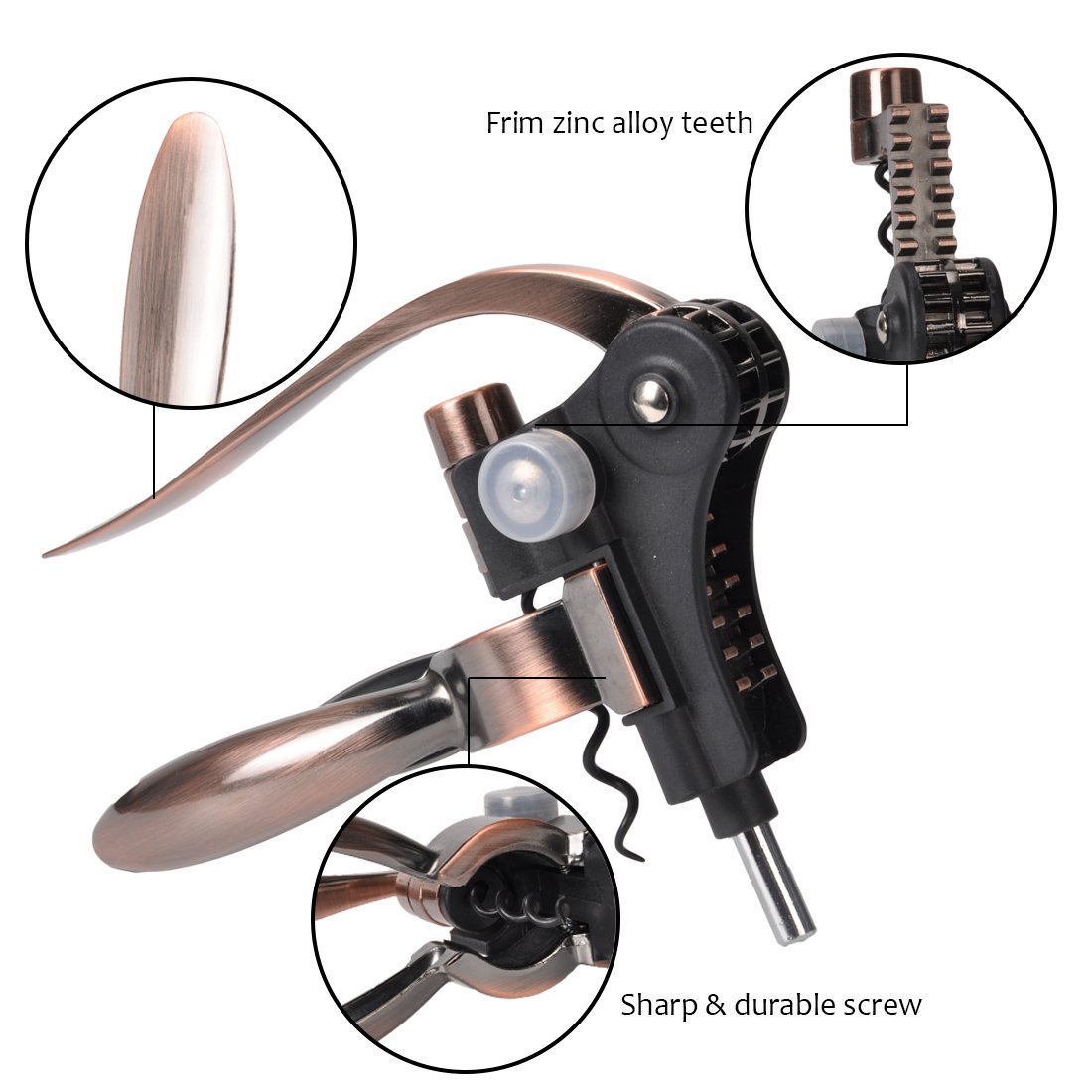 Wine Opener Corkscrew Set, 7 Pieces Wine Bottle Accessories Gift Kit, Rabbit Screwpull, Wine Stopper, Pourer, Foil Cutter and Extra Screw In Deluxe Leather Box by Kato, Free Drink Marker Stickers