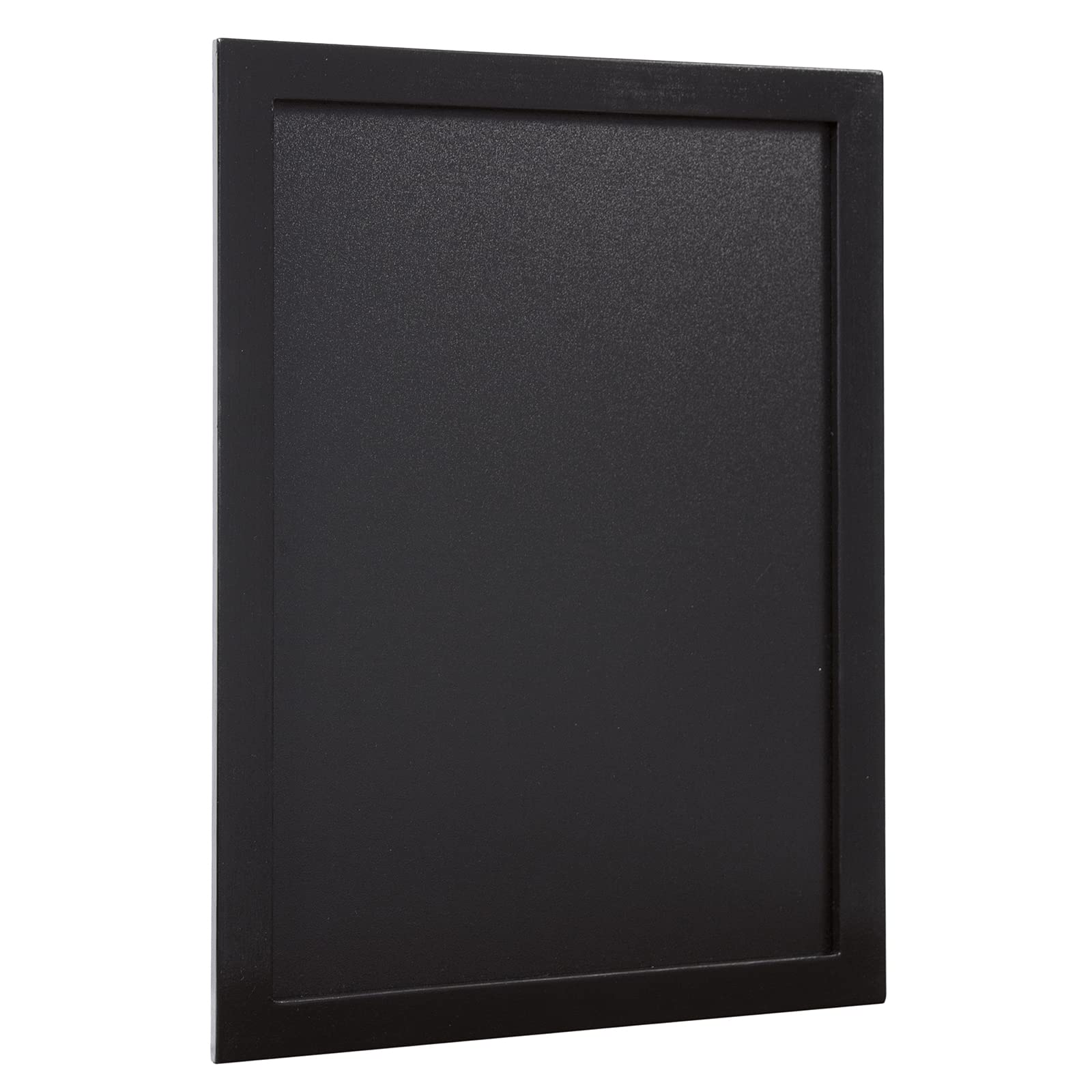 Securit Woody Black Chalkboard Set with Chalkboard Markers, 30 x 40cm Hanging Blackboard, Memo Board, Wipeable Blackboard with Chalk Pen for Office, Kitchen or Weddings
