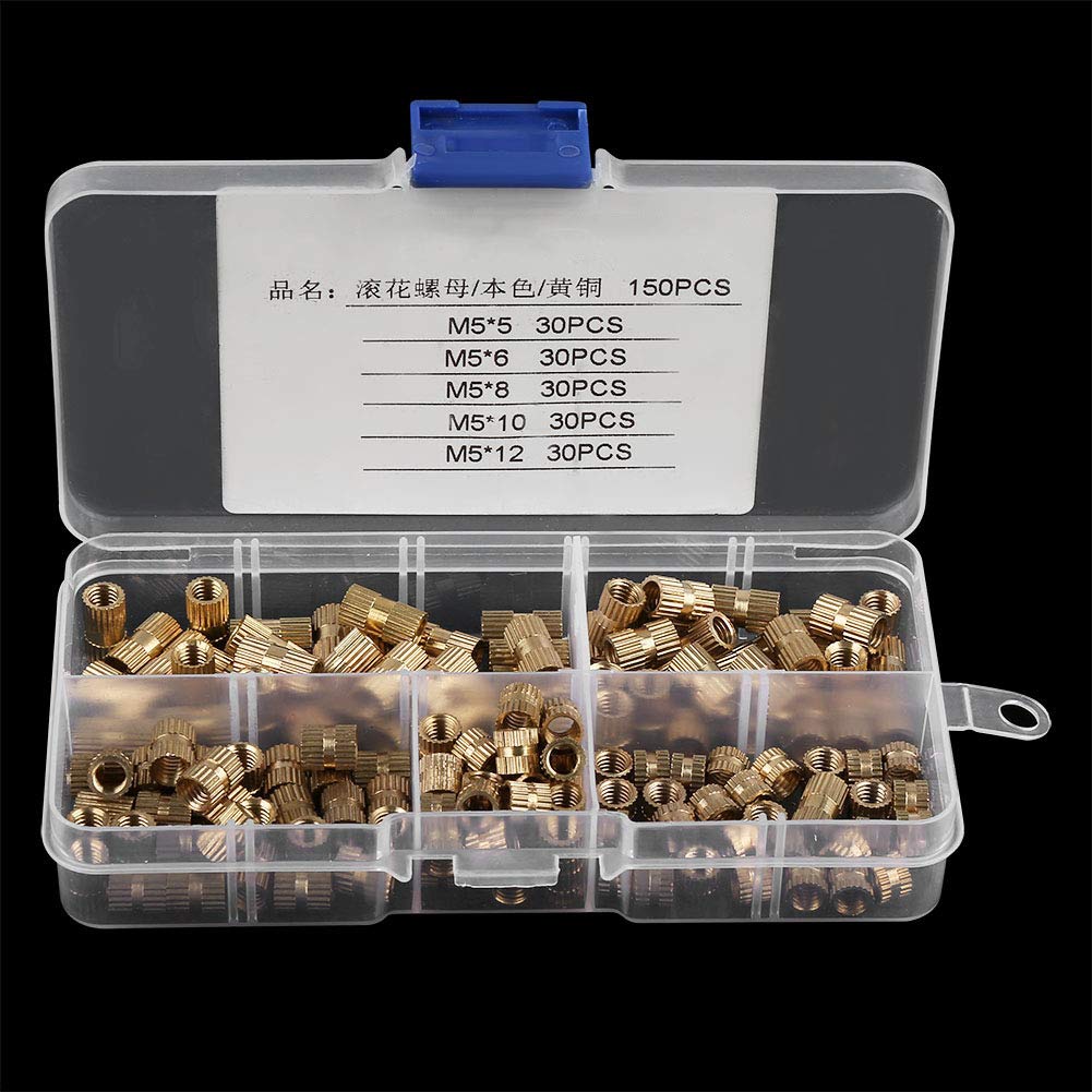 150Pcs Brass Knurled Nut with True color for installing in the threaded tapered hole M5*5 M5*6 M5*8 M5*10 M5*12 - Image 4