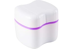 LOVEWEE Strong Denture Case, Upgraded Dentures Box, Denture Brush Retainer Case, Denture Cups Bath, Dentures Container with Basket Denture Holder, Retainer Cleaning Case, Perfect To Safe Guard Dentures