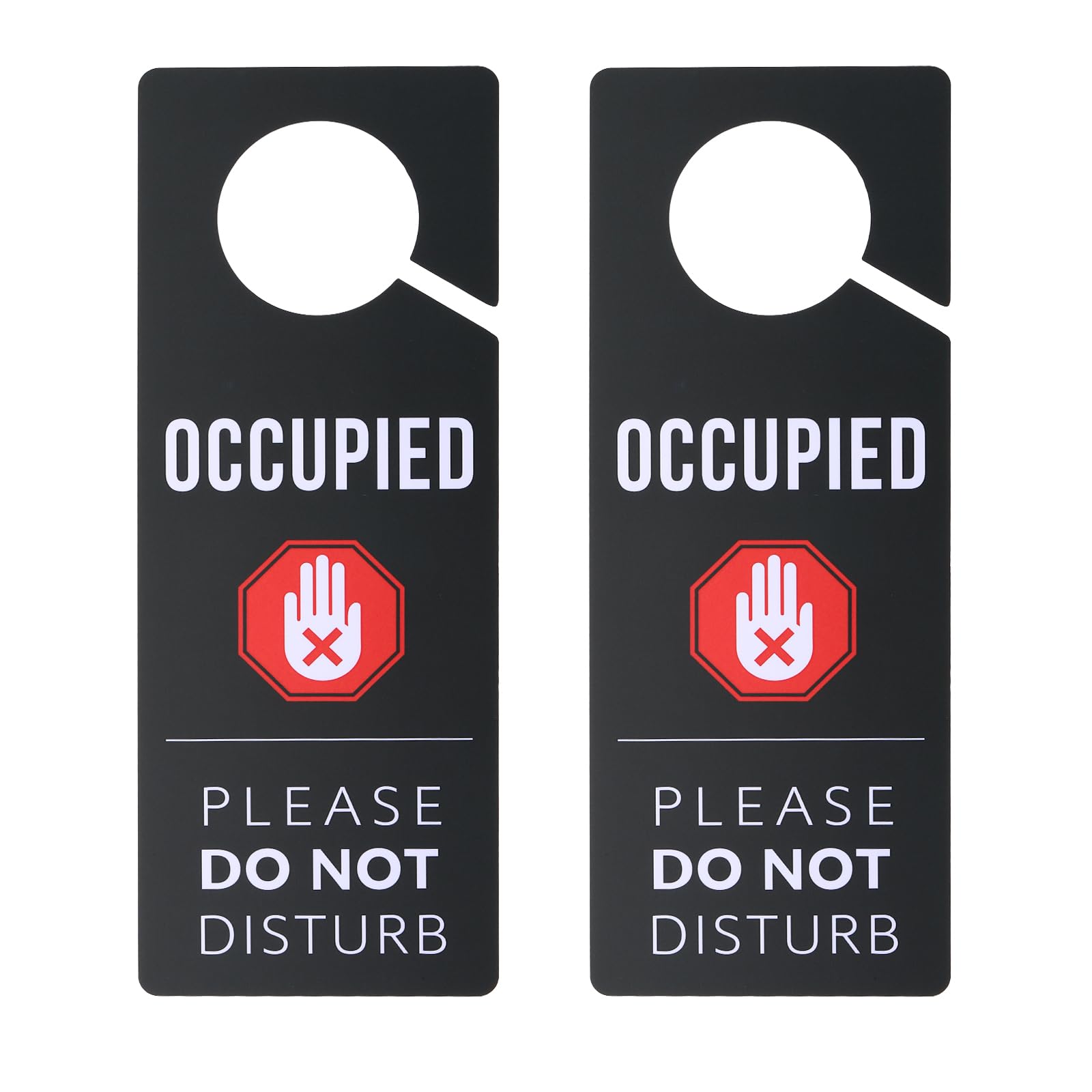 PATIKIL Do Not Disturb Door Hanger Sign, 2 Pcs PVC Double Sided Occupied Door Sign Decor for Office, Meeting, Session, Home, Recording, Grey, 9.3" x 3.5"