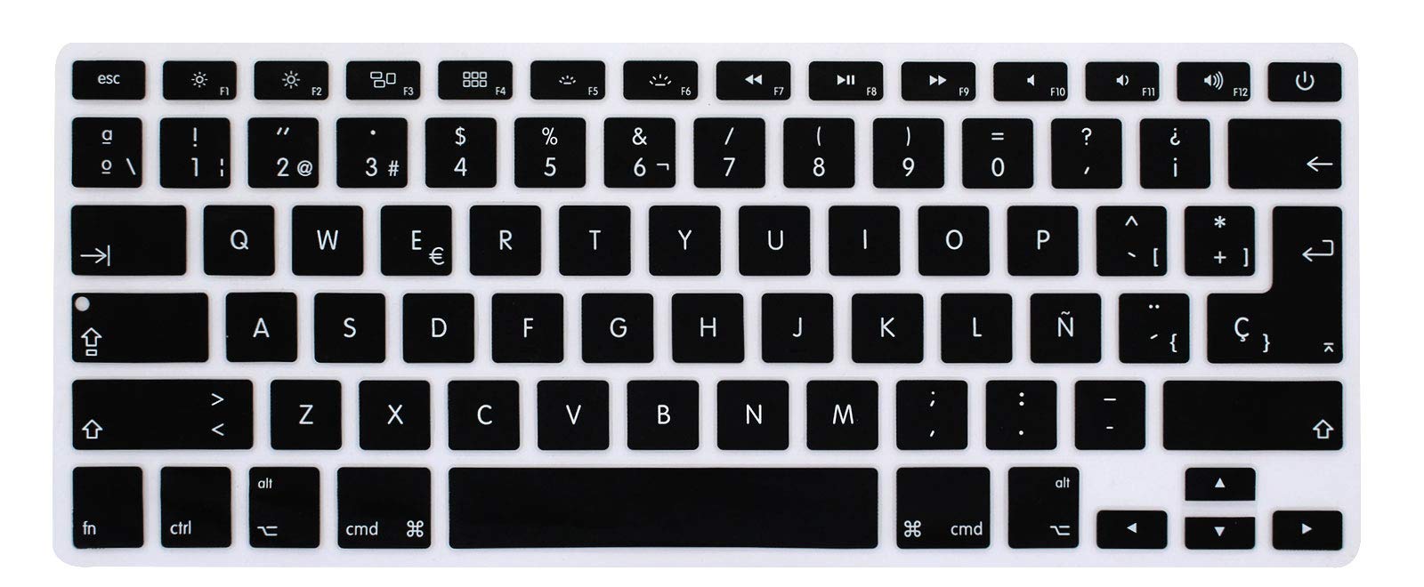 MMDW ESP Spanish Language Silicone Keyboard Cover for MacBook Pro 13" 15" 17" (with or w/out Retina Display) Silicone Skin for iMac Older for MacBook Old Air 13",USA and European Version