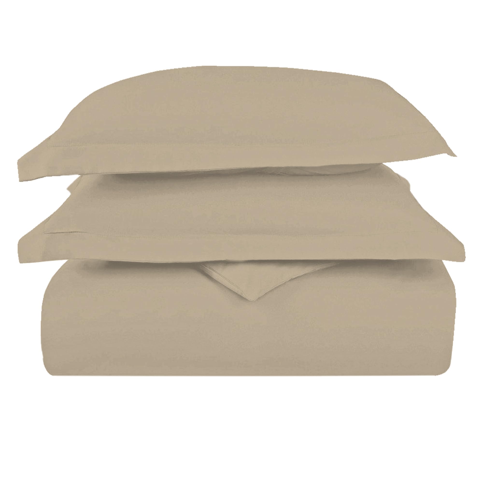 Pizuna Luxurios Cotton Super King Duvet Cover Set Simply Taupe, 1000 Thread Count 100% Long Staple Cotton Superking Duvet Cover 260x220cm, Sateen Thick Quilt Cover with Button Closure