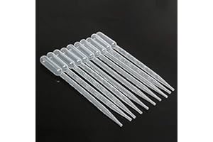 GLE2016 Clear White Plastic Liquid Dropper Pasteur Disposable Graduated Transfer Pipettes Pipetting 5ML(100 Pack)