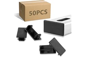 AOIGU 1-5/8" X 13/16" 50PCS Safety Strut Channel End Caps,Black Square PVC Plastic Cap for Protecting Unistrut Channel,Protection Cover for Metal Tubing