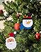 Juvale Felt Christmas Ornament Faces (8 Pack): Santa Claus, Reindeer, Gingerbread Man, Snowman - Soft Felt Material, Easy To Hang, Small Size, Classic Style