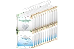 CANAGER Hanging Moisture Absorber-12 Packs, Hanging Dehumidifier Bags for Closet,Bedroom and kitchen,Fragrance Free,Moisture Absorb 12.5OZ