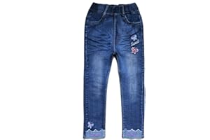Peacolate 4-9T Infant Little Kids Girls Embroidery Jeans Denim Pants