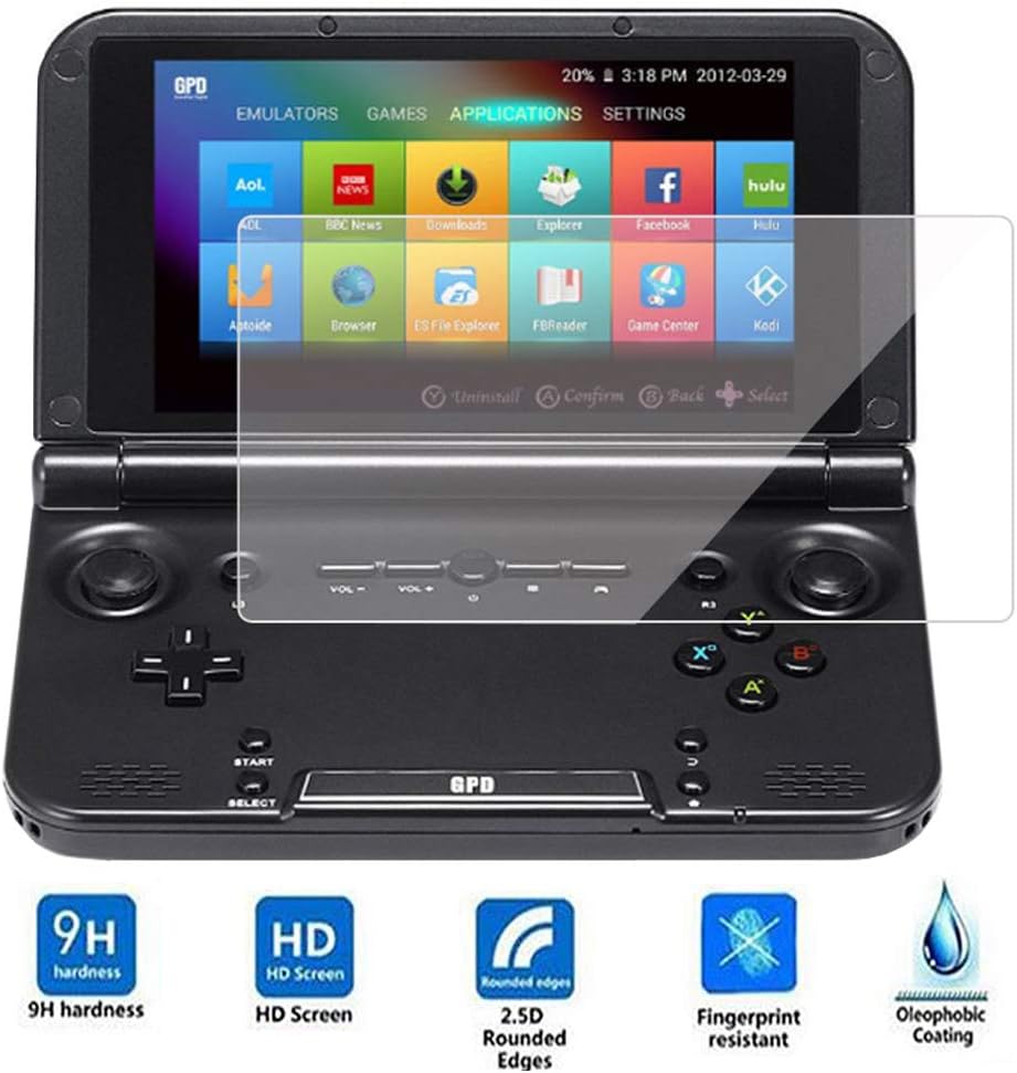 Official GPD XD Plus Screen Protector,Anti-Fingerprint Bubble-Free,9H Hardness Tempered Glass Screen Protector for GPD XD Plus Tablet PC