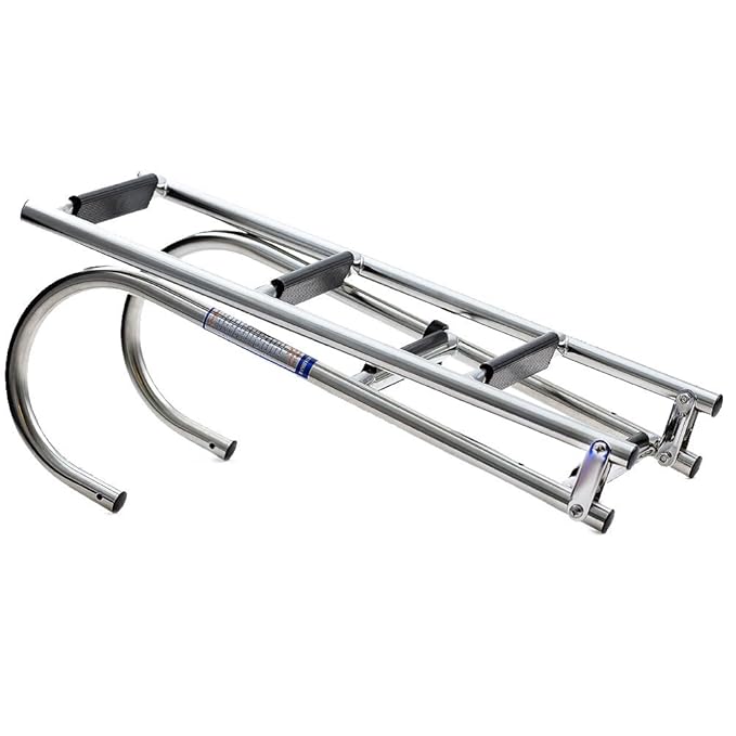wellenshop Badeleiter Bootsleiter 5 Stufen Edelstahl klappbar