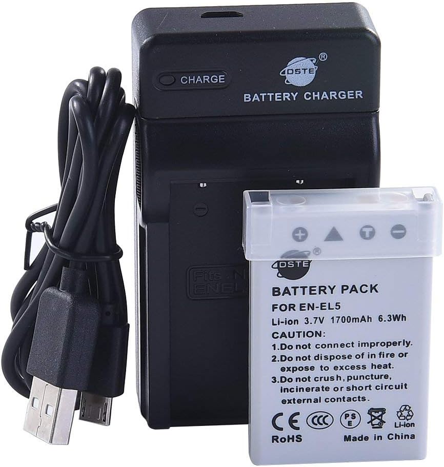 DSTE Li-50B Li-Ion Batteria (2-Pacco) e Caricabatterie USB per Olympus