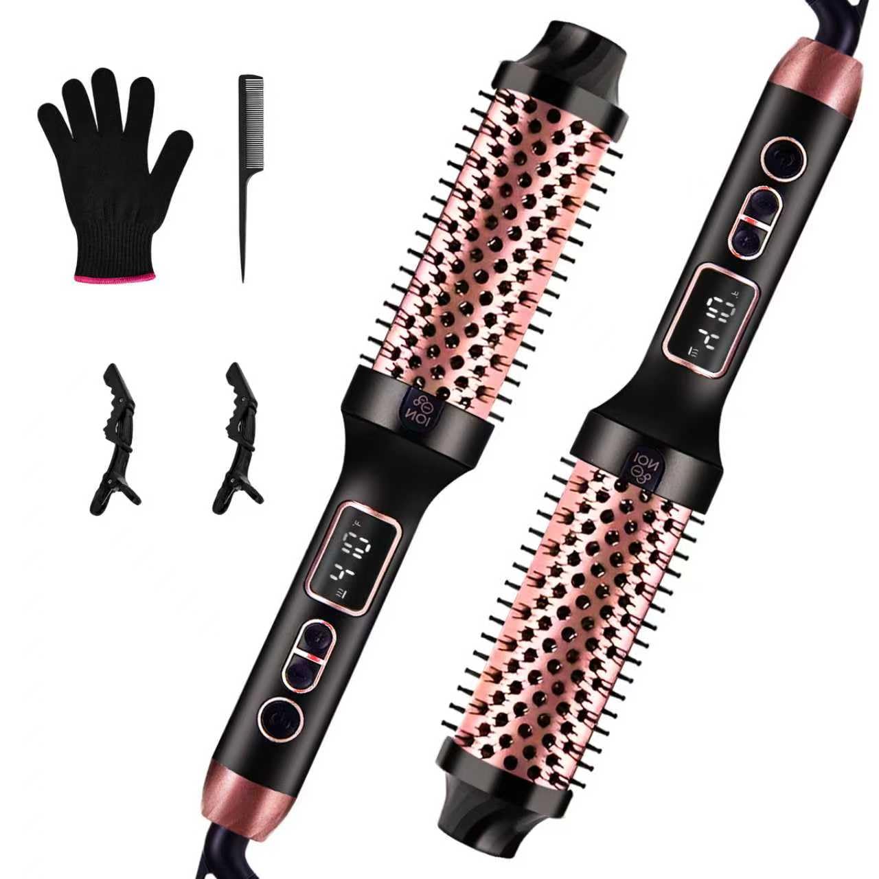 Photo 1 of Upgraded Infrared Bounce Brush, Heated Thermal Round Brush with 5 Heat Settings & LED Display, 1.5 Inch lonic for Hair Straightener & Curling Wand, Dual Voltage, Blowout Look, Gifts for Women