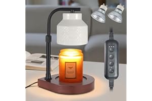 NAWAZA Dimmable Candle Warmer Lamp with Timer Electric Ceramic Wax Melt Warmer for Jar Scented Candles Adjustable Height Mothers Day Birthday Gifts for Women Mom Grandma Home Offices Decor Light(White)