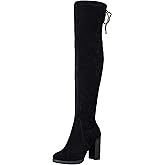 Vepose Women's Thigh High Black Over The Knee Boots, Tall Suede Knee High 996 Boot