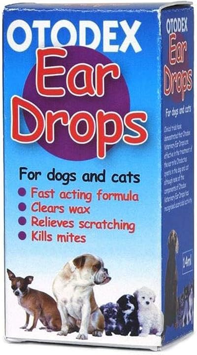 Otodex PetLife Ear Drops Cat Dog 14ml Kills Mites Wax Removal