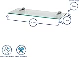 Harbour Housewares Floating Glass Wall Shelf 50cm with Silver Brackets view 3