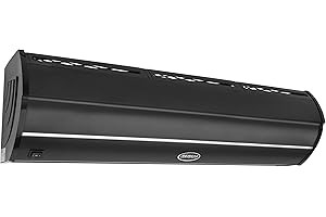 DuraSteel Wall Mounted Air Curtains for Doors Commercial - 36 Inch Black Fly Fans - Super Power Over Door Fan with MS Switch - Sliding Under Door Fans to Move Air Curtain Blower Keep Flies Bugs Out