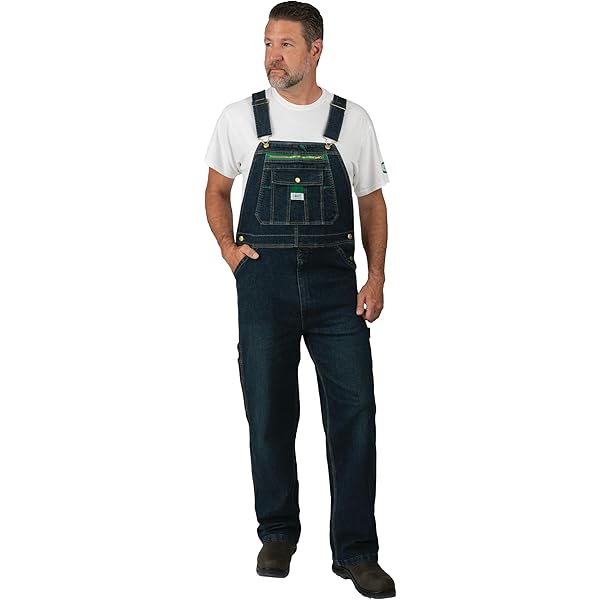 Amazon.com: Ze ENZO Mens Denim Blue Black Dungarees Work