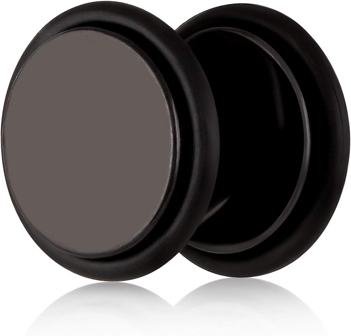 Asmitta Glossy Stainless Steel Black Rhodium Plated Single Stud Earring For Men