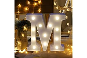 Amzure,LED Marquee Letter Lights Sign 26 Alphabet Light Up Letters Sign for Night Light Wedding Birthday Party Battery Powered Christmas Lamp Home Bar Decoration (M)