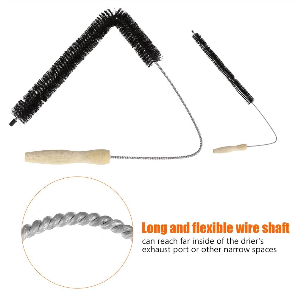 Flexible Rod Clothes Dryer Vent Cleaning Brush Black Collapsible Household Tools for Washing Machine Refrigerator Pipe - Image 4