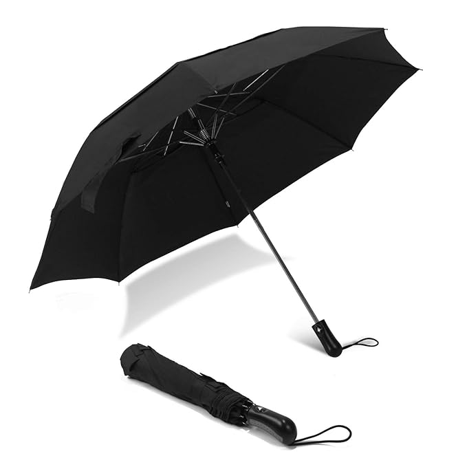 Lejorain Sturdy Folding Golf Umbrella 50inch Windproof Vented Double