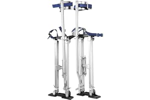 Jecoupoon 24-40 Inch Aluminum Alloy Drywall Stilts with Sliver for Working at High Places (Silver,24-40 Inch)