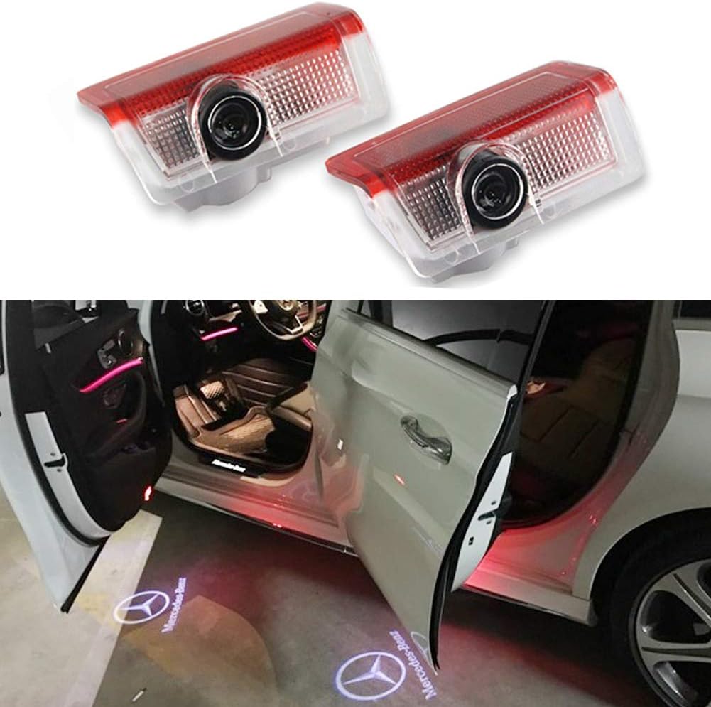 BSVLIA 2 Pack Car Ghost Shadow Logo Light, Car Door Projector Light Logo LED Door Lamp foW166 W212 W246 W176 W205 X164 Benz A Class B Class C Class E Class GL GLC GLE GLS GLA