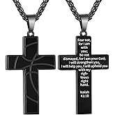 GLITTO Basketball Cross Necklace for Boys Men, Stainless Steel Bible Verse Pendant Chain, Christian Religious Jewelry Gifts for Son Teen Boys
