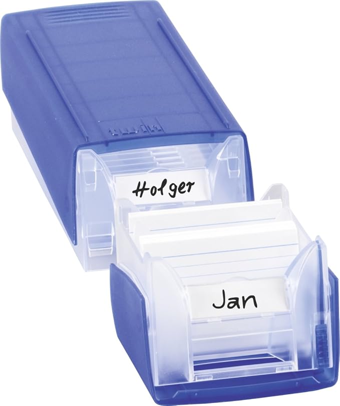 Brunnen 102058534 Karteikasten / Twinboxx (für Karteikarten, A8, gefüllt mit 100 linierten Karteikarten) blau