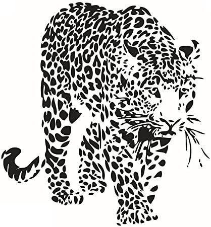Winhappyhome Leopard Wall Art Stickers for Bedroom Living Room Coffee Shop Background Removable Decor Decals