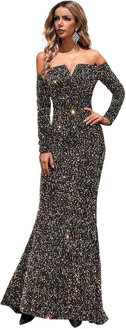 Long Sleeve Mermaid Evening Party Gown 