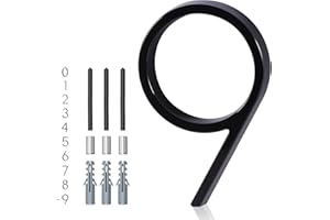 YIPLED 5 Inch House Numbers for Outside, Metal Address Number 9 - Modern Design, Weather-Resistant Black Powder Coated Finish, No Fading (Black)