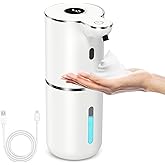 LOFICOPER Automatic Foaming Soap Dispenser, 380ml/12.8oz Touchless Soap Dispenser, Rechargeable Hand Soap Dispensers with 6-Level Adjustable Foam, IPX5 Waterproof, for Bathroom, Kitchen Sink, Hotel