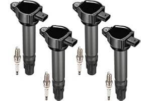 SPEEDTUN UF557 Ignition Coil Packs & BY481ZFR5F Spark Plugs Set Of 4 Compatible With Jeep Compass Patriot 2.0L 2.4L L4, Chrysler 200 Sebring, Dodge Avenger Journey 2.4L L4, Caliber 1.8L 2.0L 2.4L