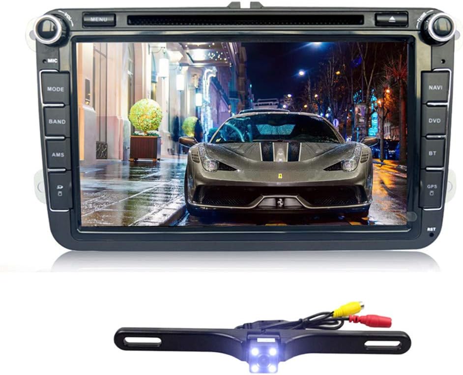 Ehotchpotch Car Stereo with Backup Camera Double 2 Din Car Radio 8 Inch WiFi Quad Core 8" Touch Screen Car Player GPS Navigation Mirrorlink Bluetooth in Dash DVD Player for VW Volkswagen