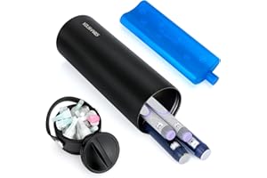 YOUSHARES Insulin Cooler Travel Case - 48H Non-Electric Cooling Bottle with TSA Approved Ice Pack, Diabetic Medication Pen Vials Refrigerator, Medical Carry Case Portable for 1–5 EpiPens