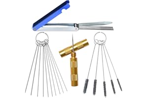 MARUKIO Carburetor Cleaning Kit, 13 Cleaning Wires + 10 Cleaning Needles + 5 Nylon Brushes, Carburetor Carbon Dirt Jet Remove Cleaner for Motorcycle ATV Moped Welder Carb Chainsaw Spray Guns Torch Tips