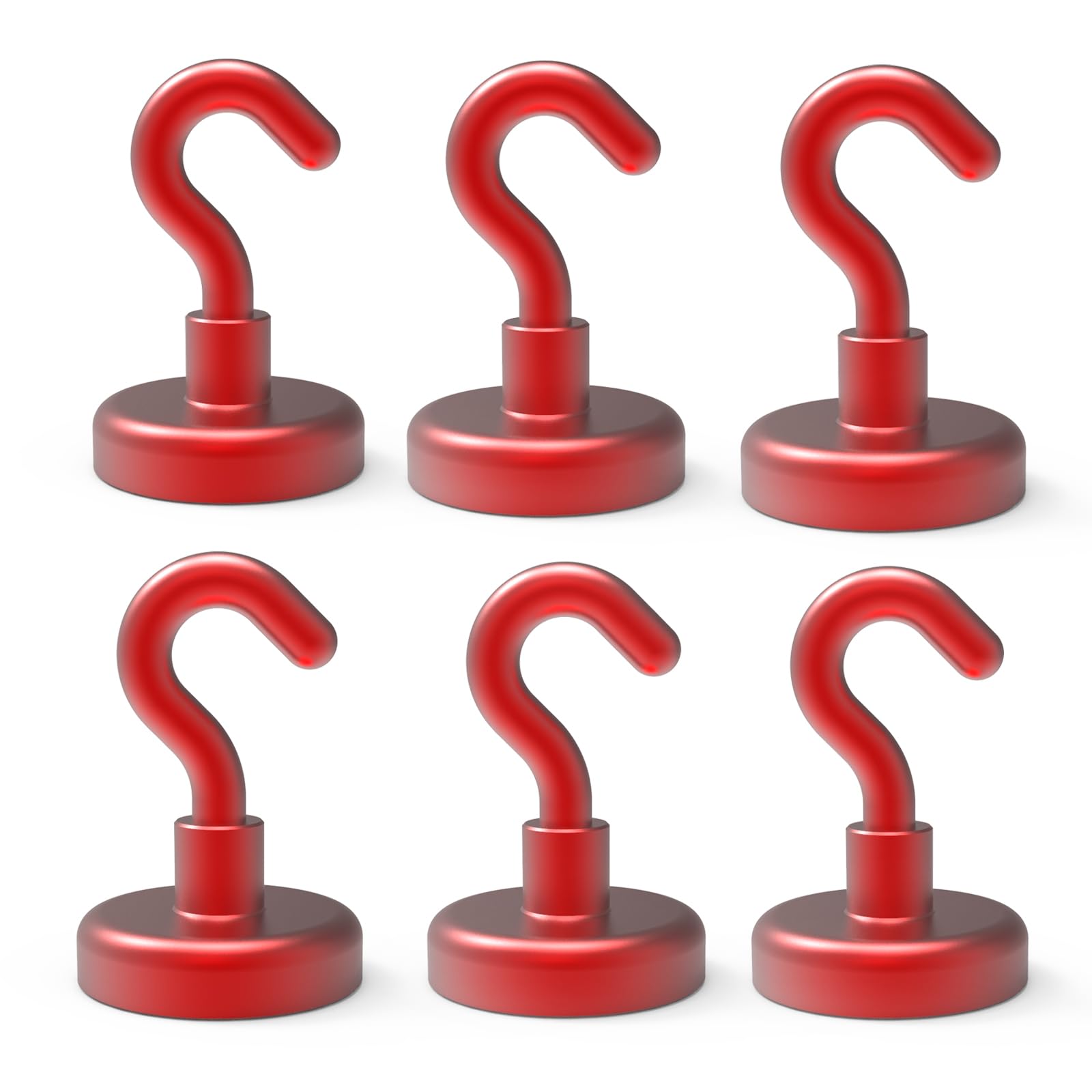 Ant Mag Strong Magnet Hooks for Hanging 80LBS Heavy Duty Neodymium Hooks Used for Home Kitchen Office Workplace Pack of 6