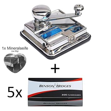 OCB® MikrOmatic Duo (Stopfmaschine) + 1.000 (5x200) Benson & Hedges (Zigarettenhülsen) + 1x Seife