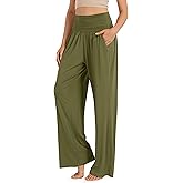 ODODOS Women's Wide Leg Palazzo Lounge Pants with Pockets Light Weight Loose Comfy Casual Pajama Pants-26/28/30"/32" Inseam