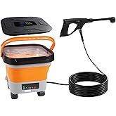 Cordless Pressure Washer w/3.5Gal Tank with Universal Wheel 6-in-1 Nozzle, Max 620PSI, 16.4FT Hose, 20000mAh Lithium Battery, Fold Portable Washer for Camping, Pet Cleaning,Watering The Flowers